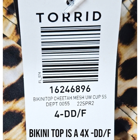 TORRID Retro Chic Cheetah Print Underwire Swim Top & High Rise Ruched Breifs 3X - Picture 10 of 16